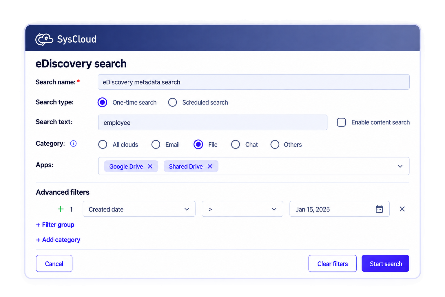 Advanced search