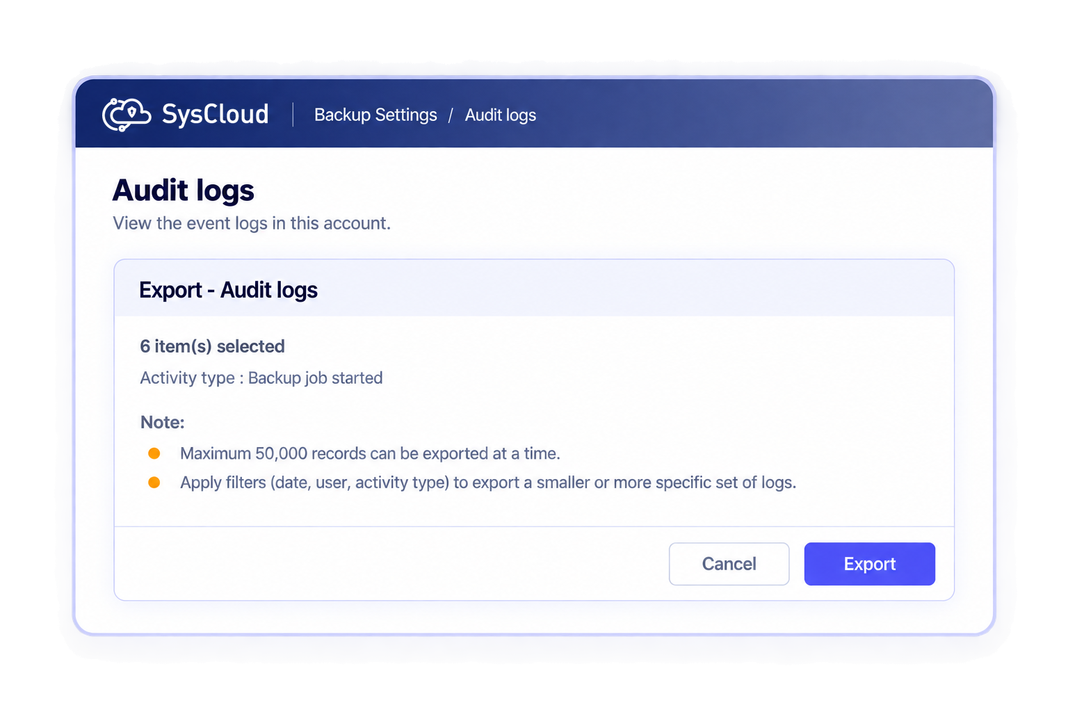Retain audit logs