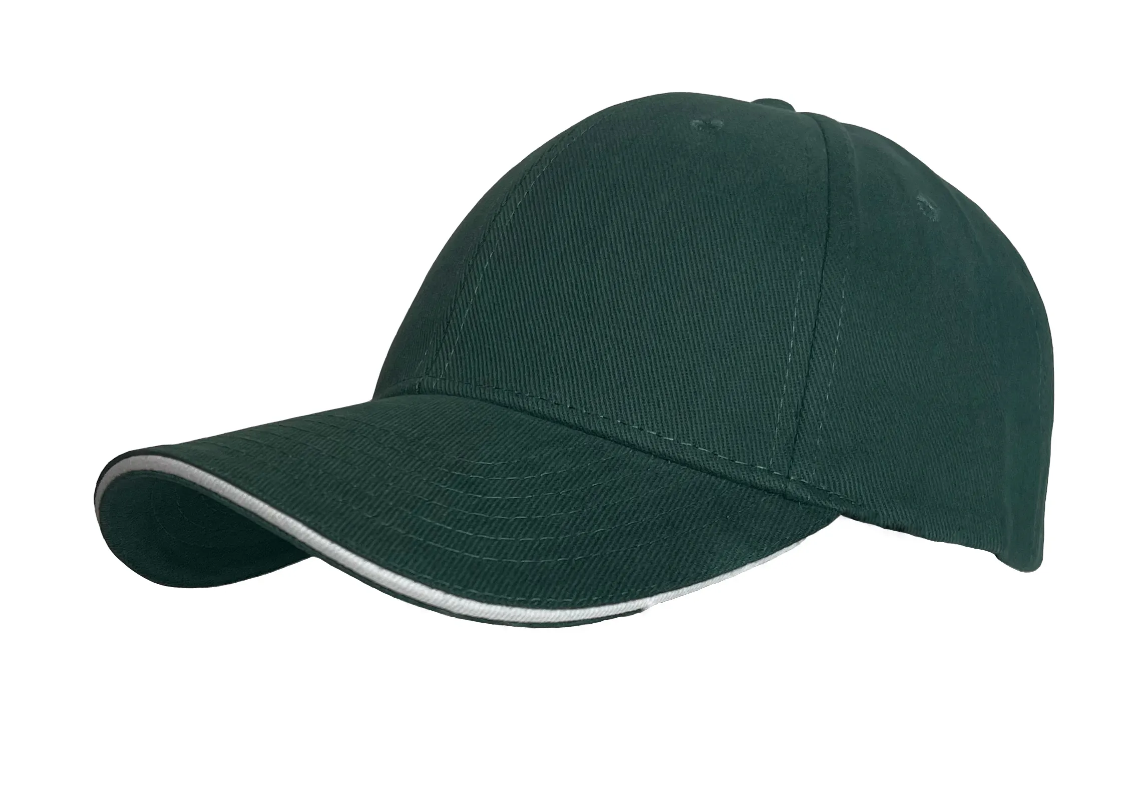 6 PANEL HEAVY BRUSHED COTTON CAP WITH SANDWICH PEAK & SUNDAY CLOSURE