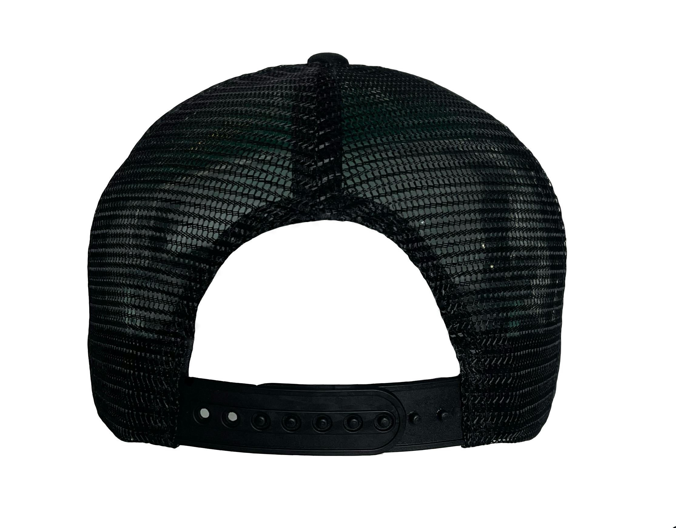 5 PANEL TRUCKER CAP WITH FOAM FRONT & PEAK WITH SNAP CLOSURE