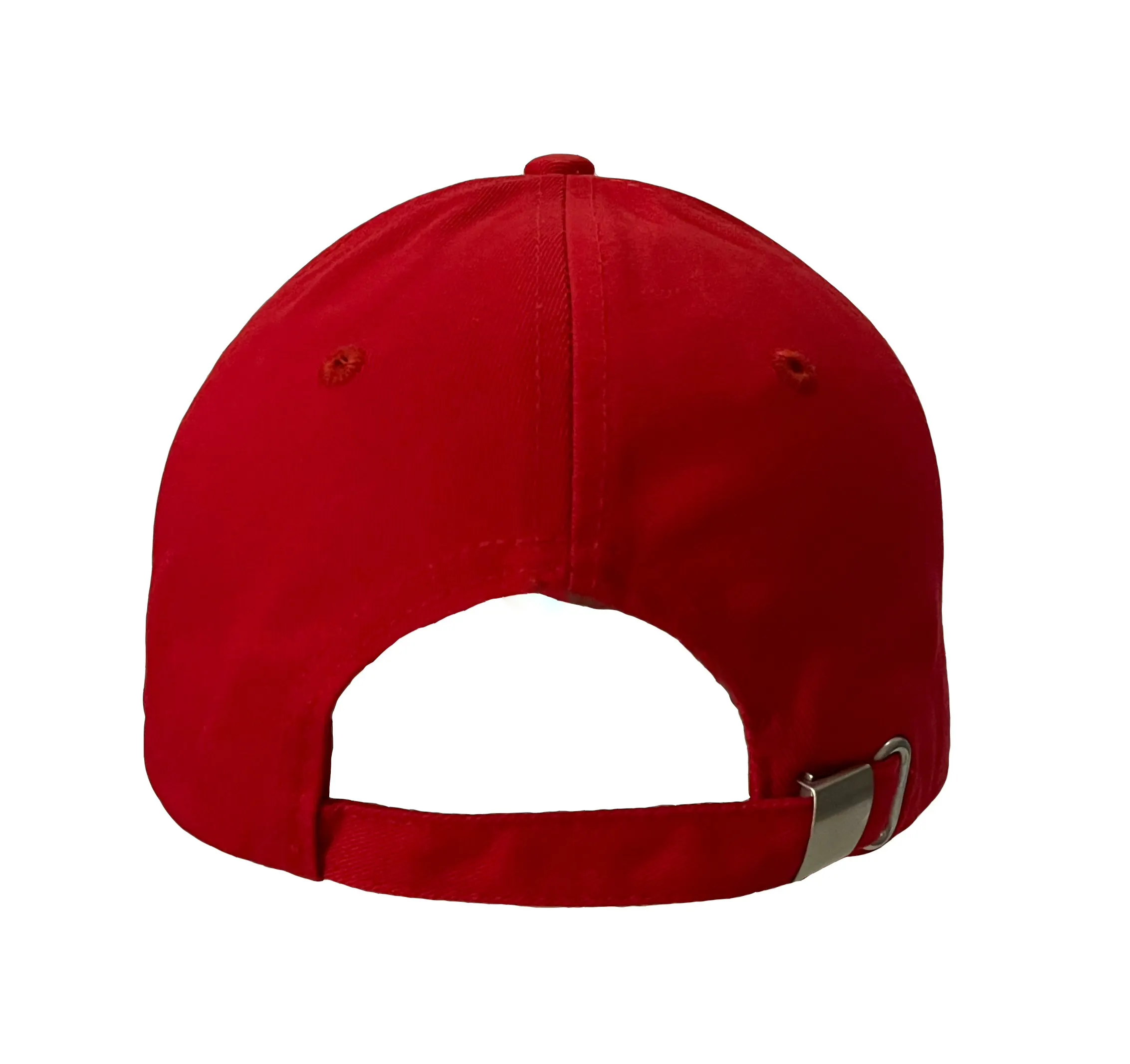 6 PANEL CHINO TWILL CAP WITH SILVER BUCKLE CLOSURE