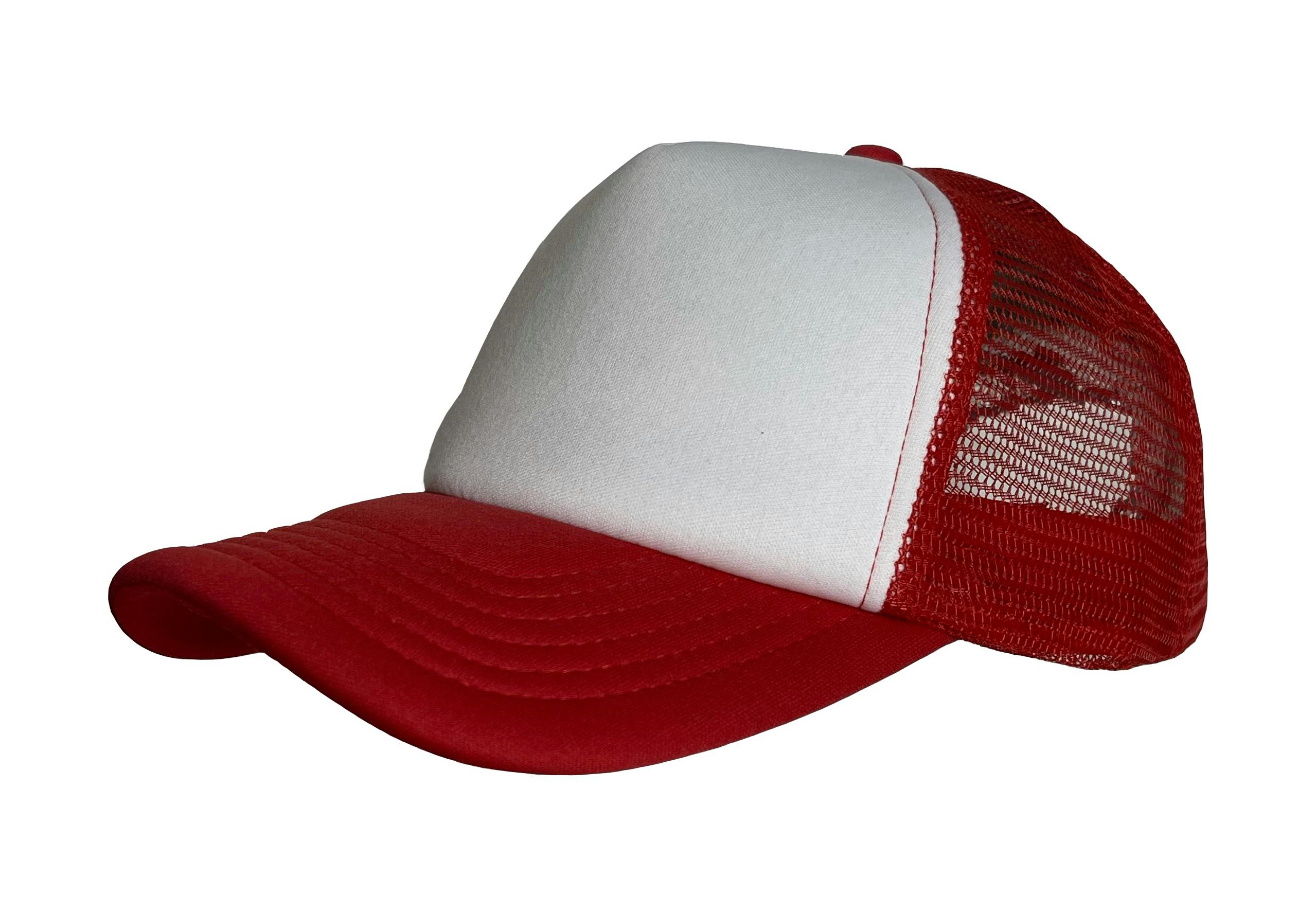 5 PANEL TRUCKER CAP WITH FOAM FRONT & PEAK WITH SNAP CLOSURE