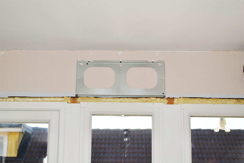 hitta mittpunktet på väggen