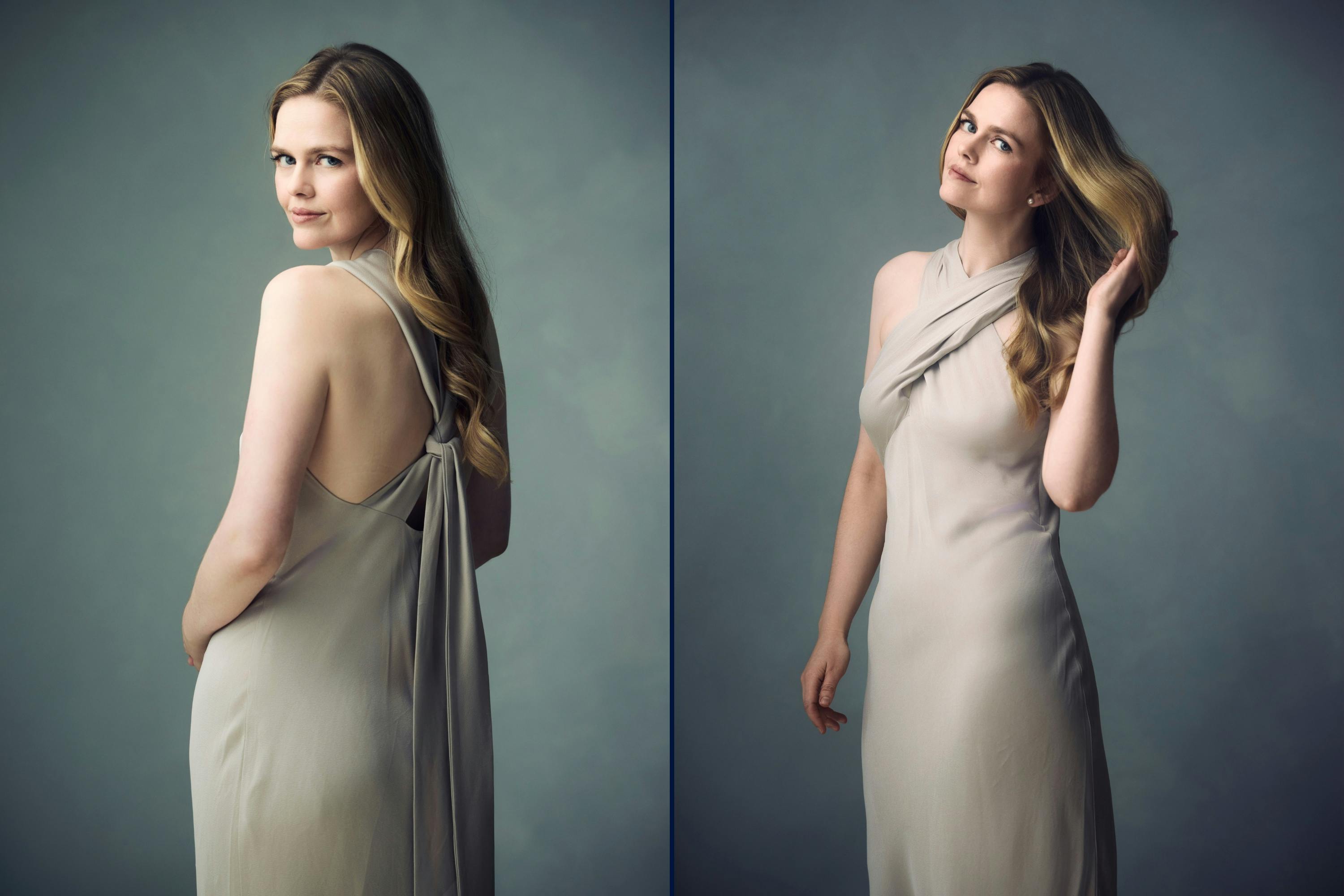 Soft painterly lighting on grey backdrop.