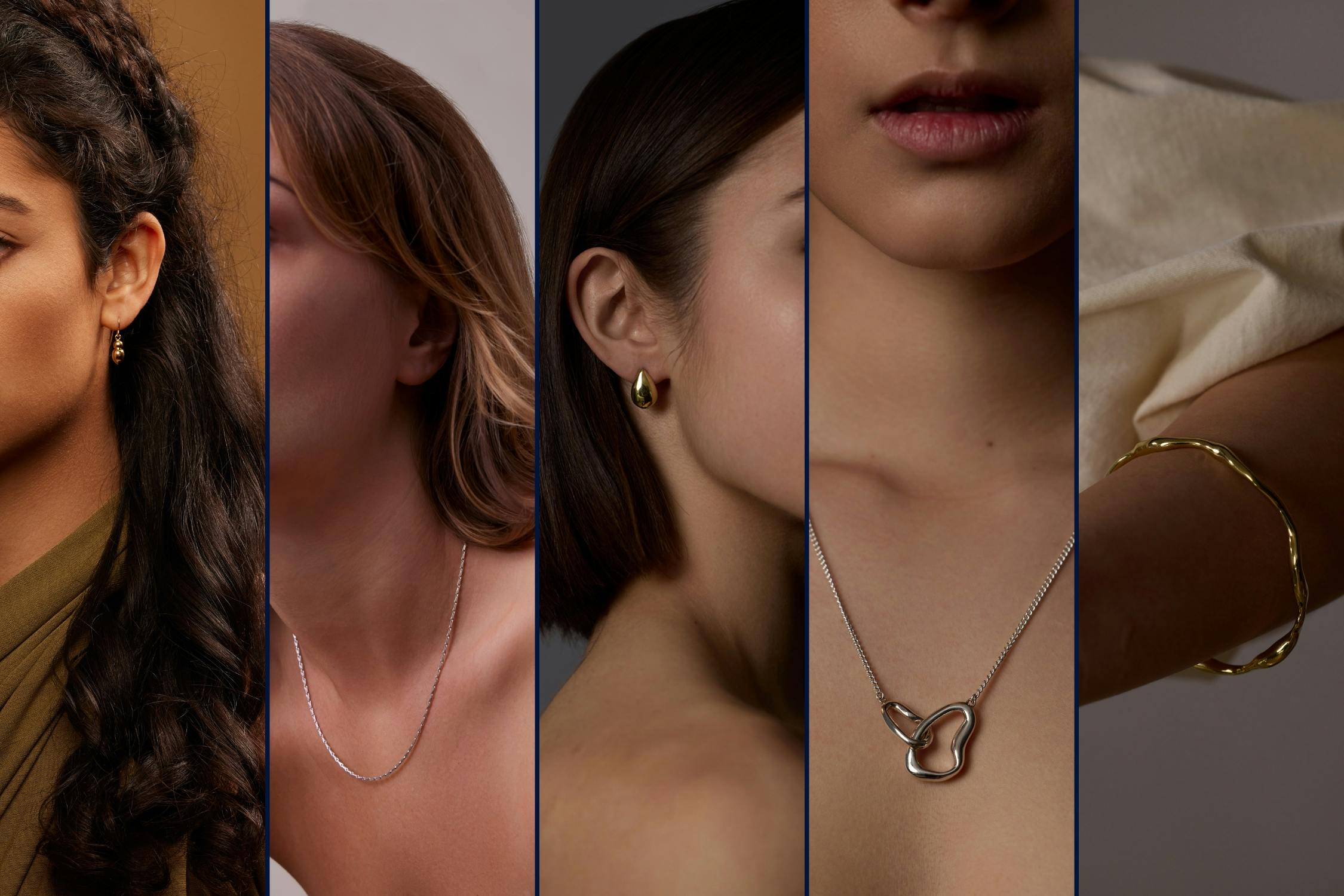 Showing multiple headshot outfit options in jewel and neutral tones.