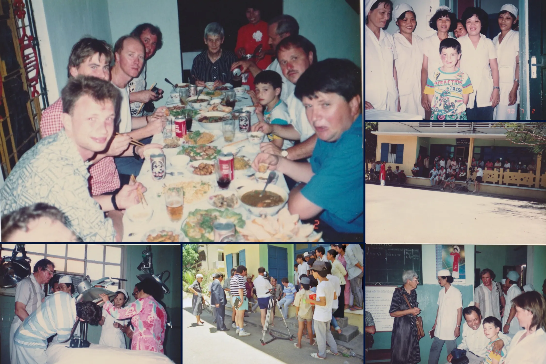 New Zealand medical aid group visiting Vietnam with donated medical supplies in 1990