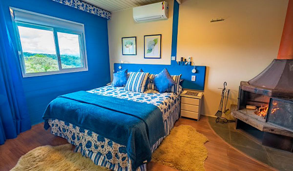 quarto com lareira