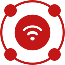 Ícone Wi-Fi vermelho