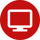 ícone de tv vermelho
