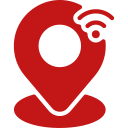 Icone localização e wi-fi vermelho
