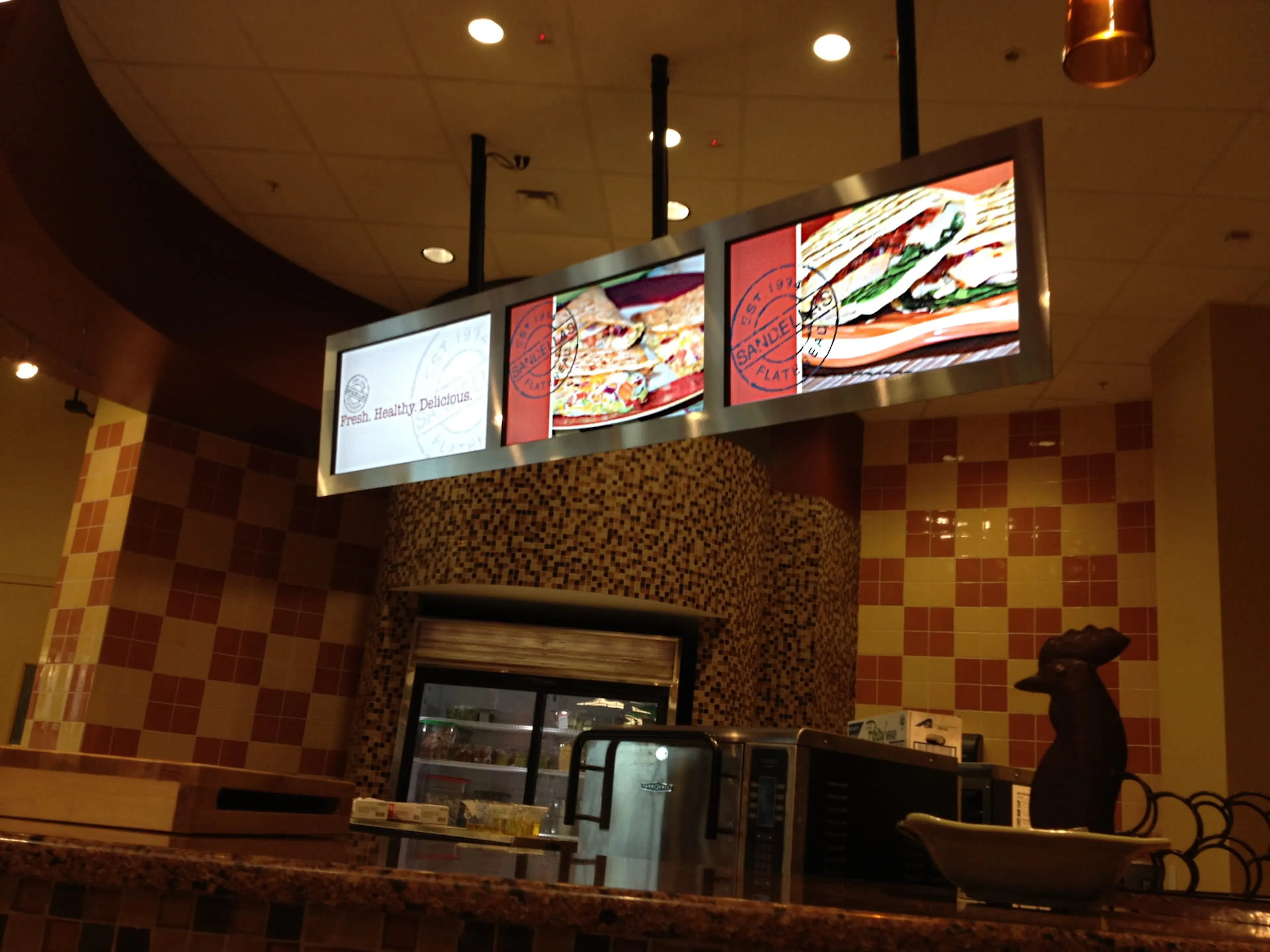Digital Menus above food service ordering counter
