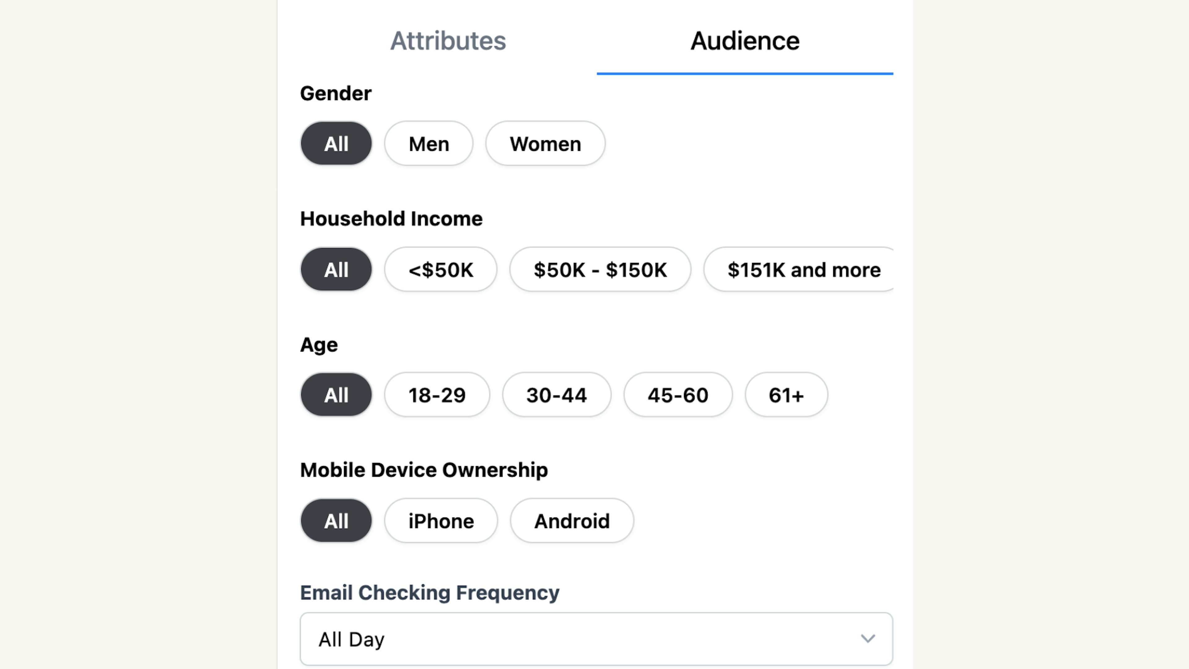 Mix-and-match audience filters to enhance the effectiveness of your email segmentation strategy.