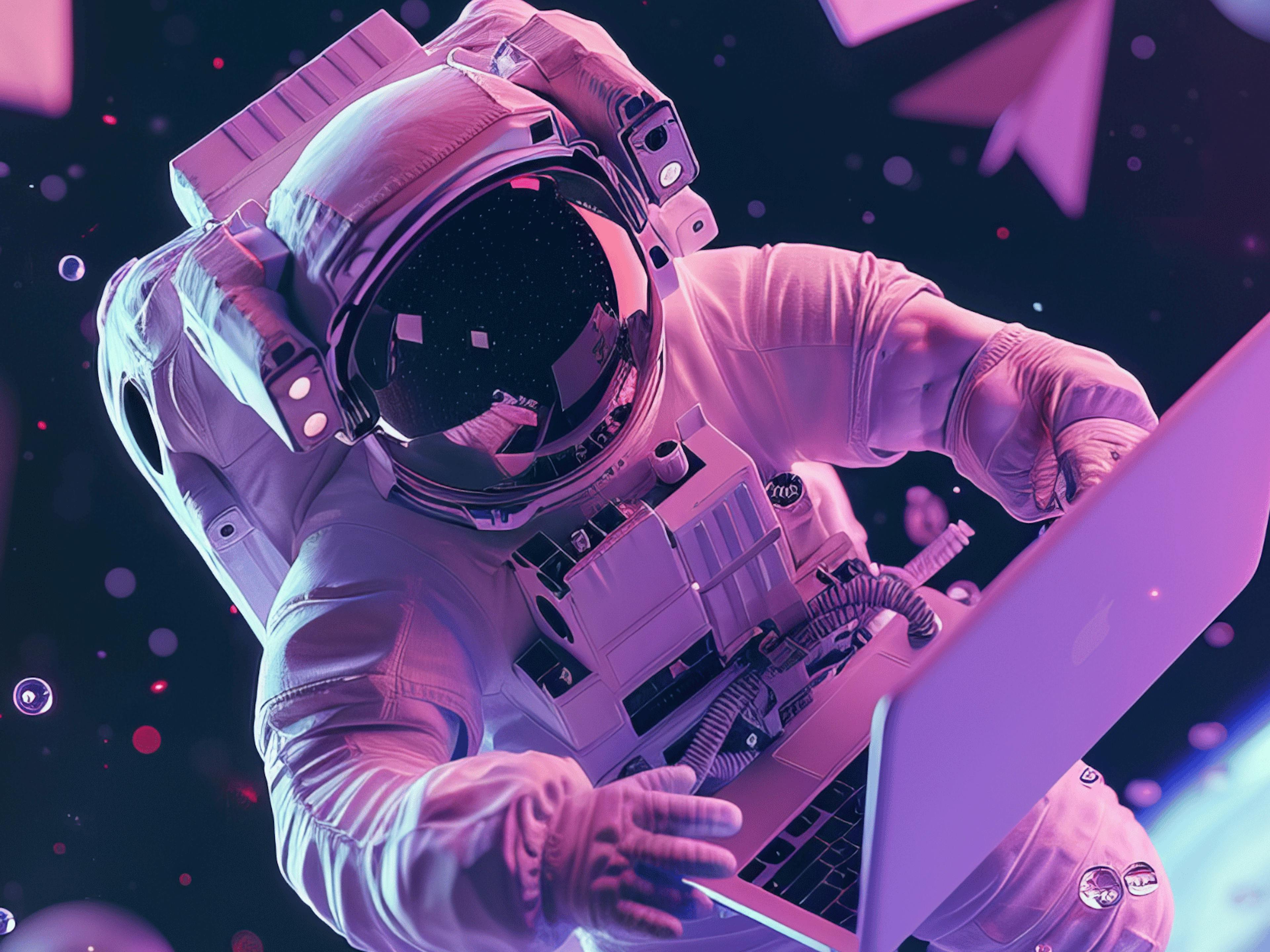 Astronaut floating in space 