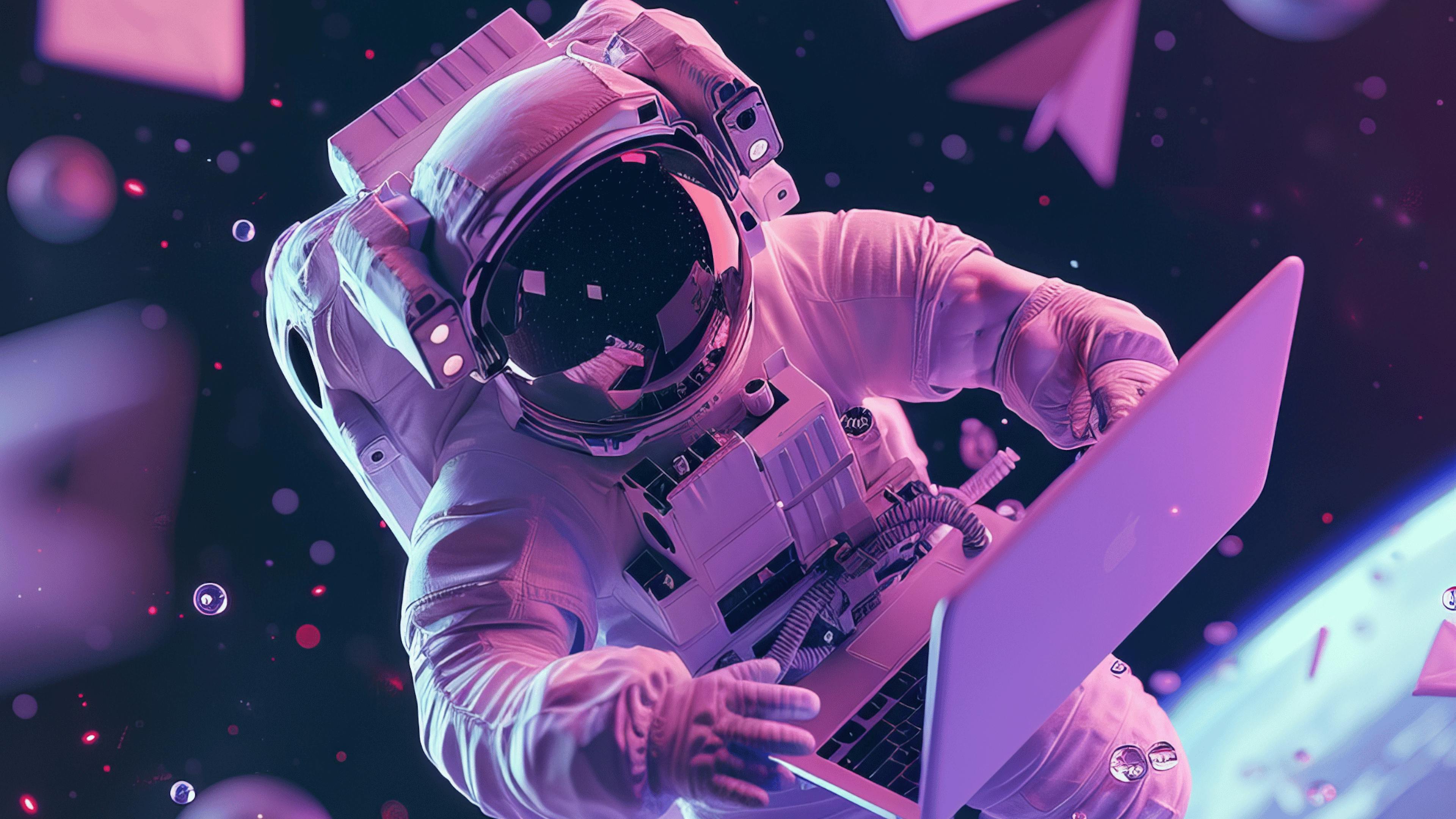 Astronaut floating in space 