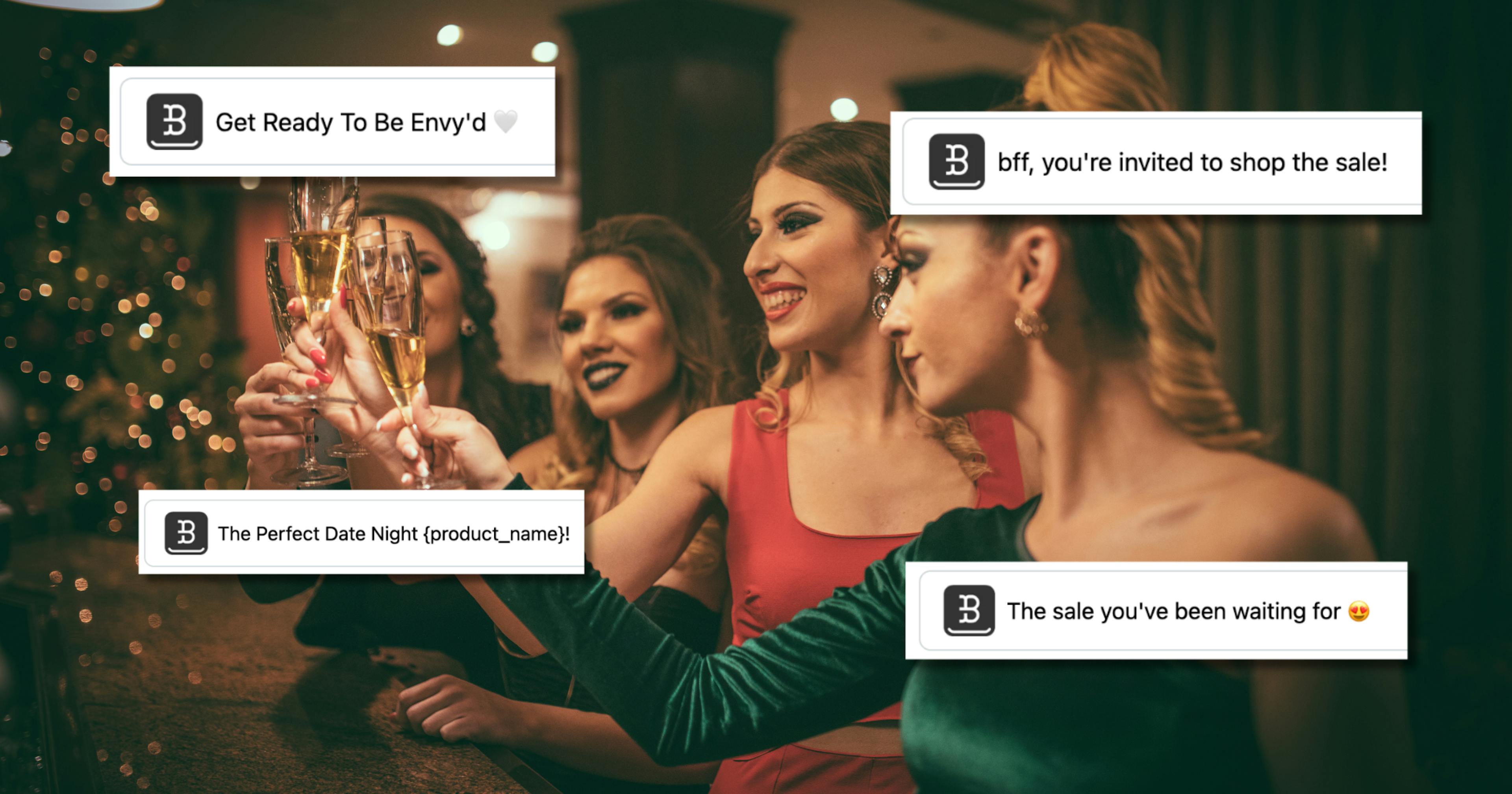 examples of ai subject lines generated for millennial women who are shopping for holiday dresses