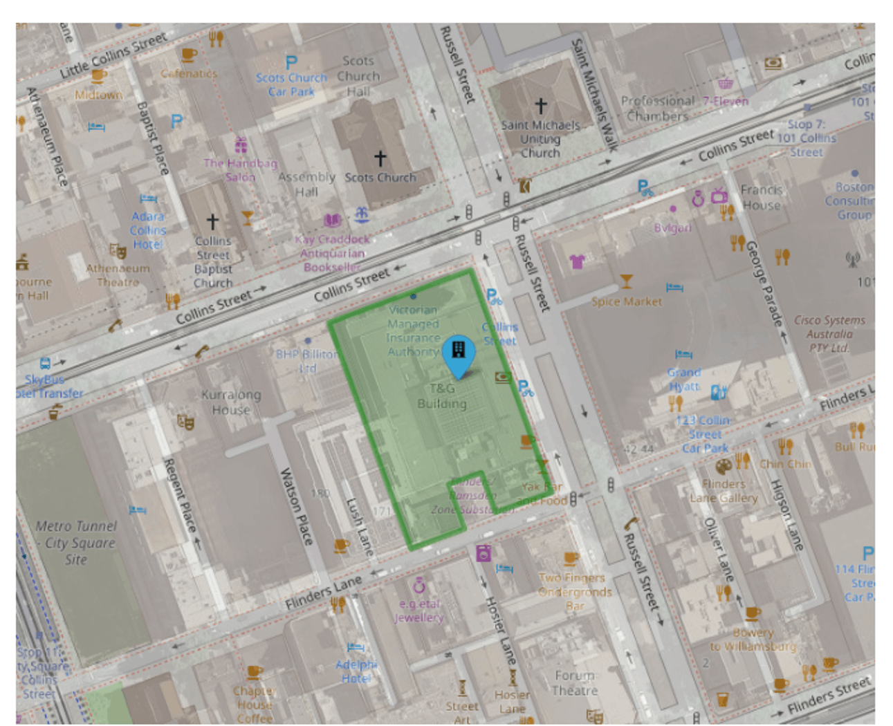 A polygon of an office building envelope