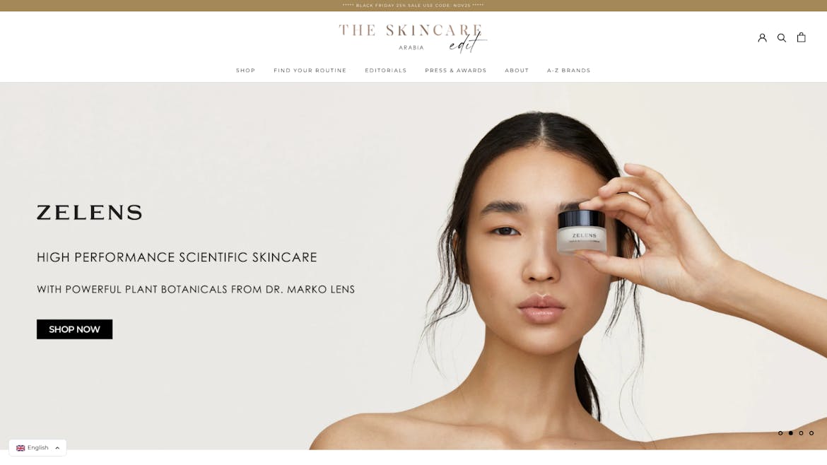 The Skincare Edit website screenshot