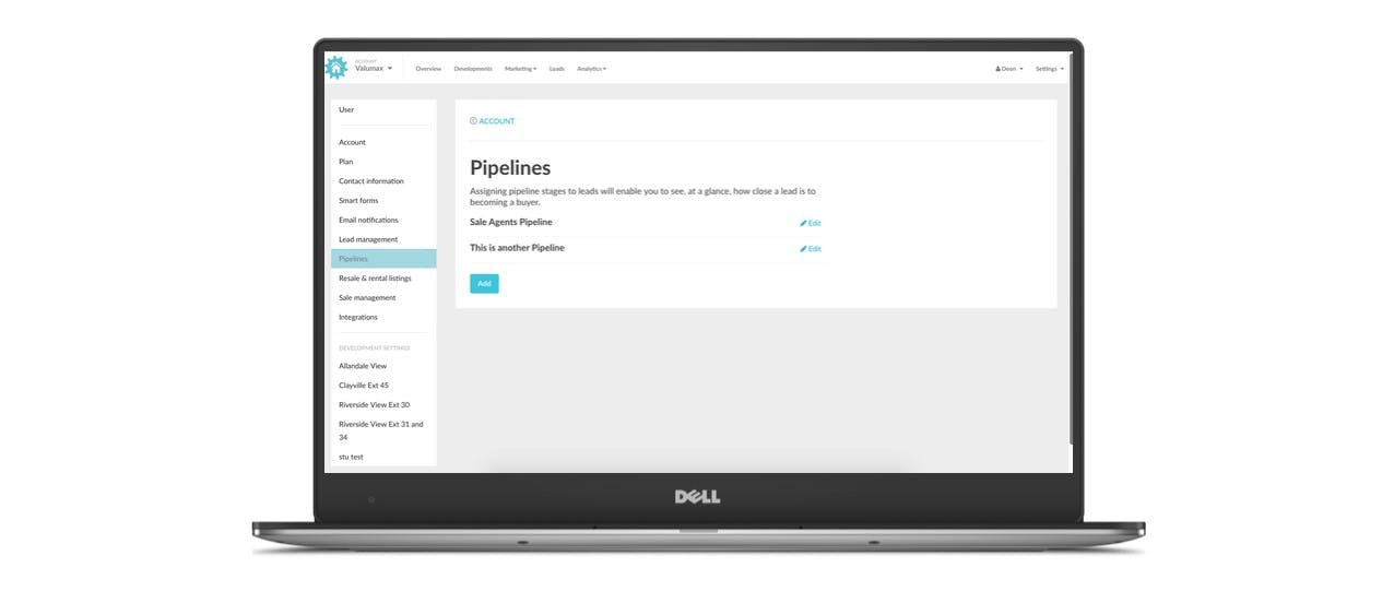 Select which Pipeline you want to change