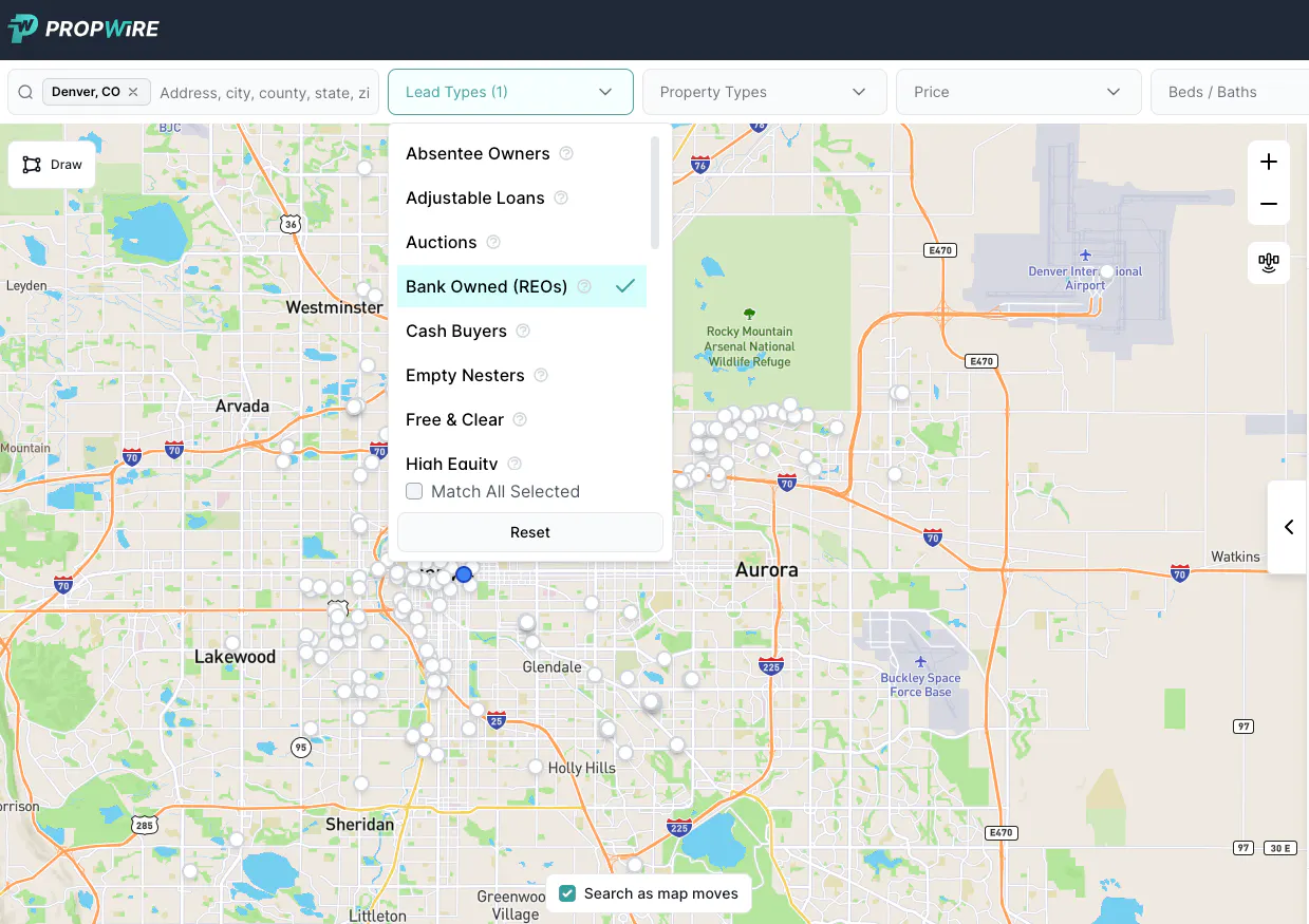 Using Propwire to find REO Bank Owned Properties to Invest in.