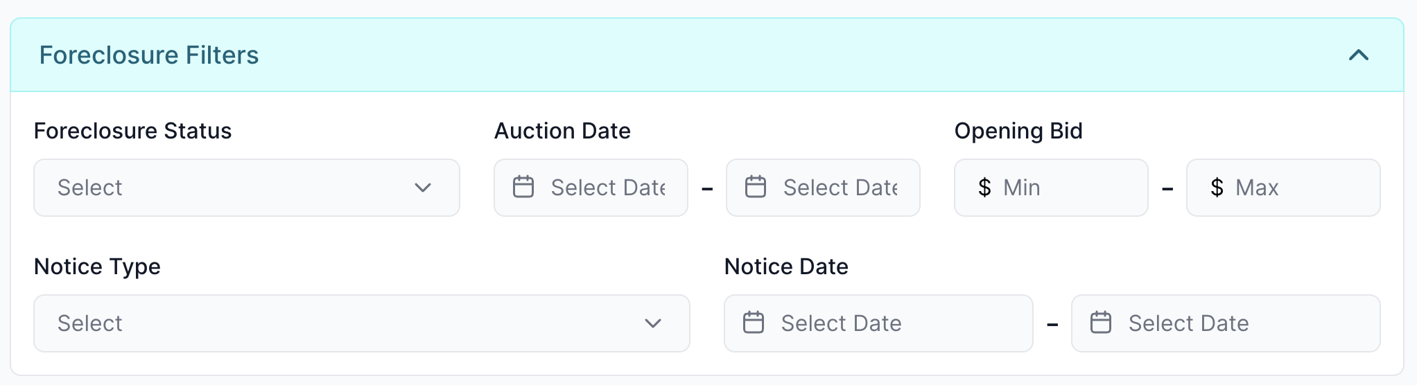 New foreclosure filters