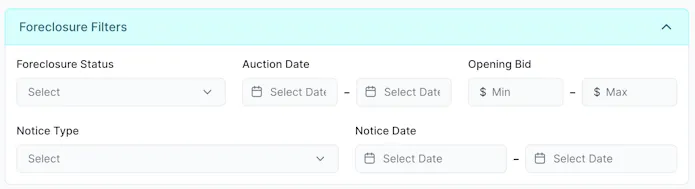New foreclosure filters