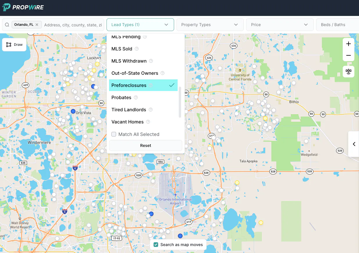 Using Propwire to find Pre-foreclosure properties to invest in.