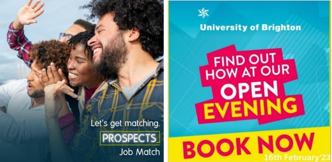 Two examples of images used for campaigns by Prospects