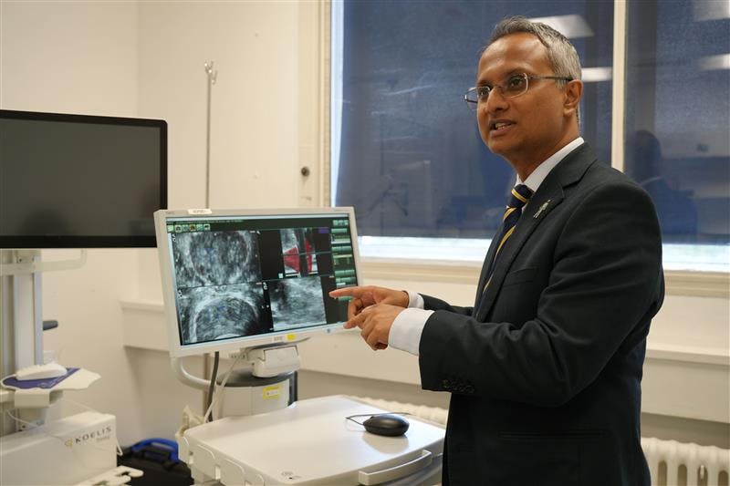 Professor in lab