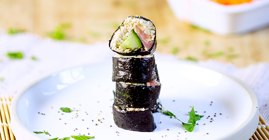 Protiplan Koolhydraatarme Sushi van Bloemkool met Zalm