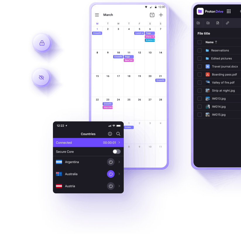 Proton tiene aplicaciones web y móviles para que puedas acceder a tus datos en cualquier lugar.