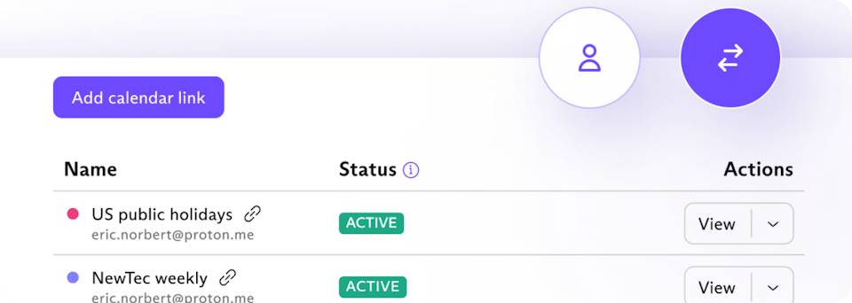 Share your calendar and decide whether people see your event details or just your availability.