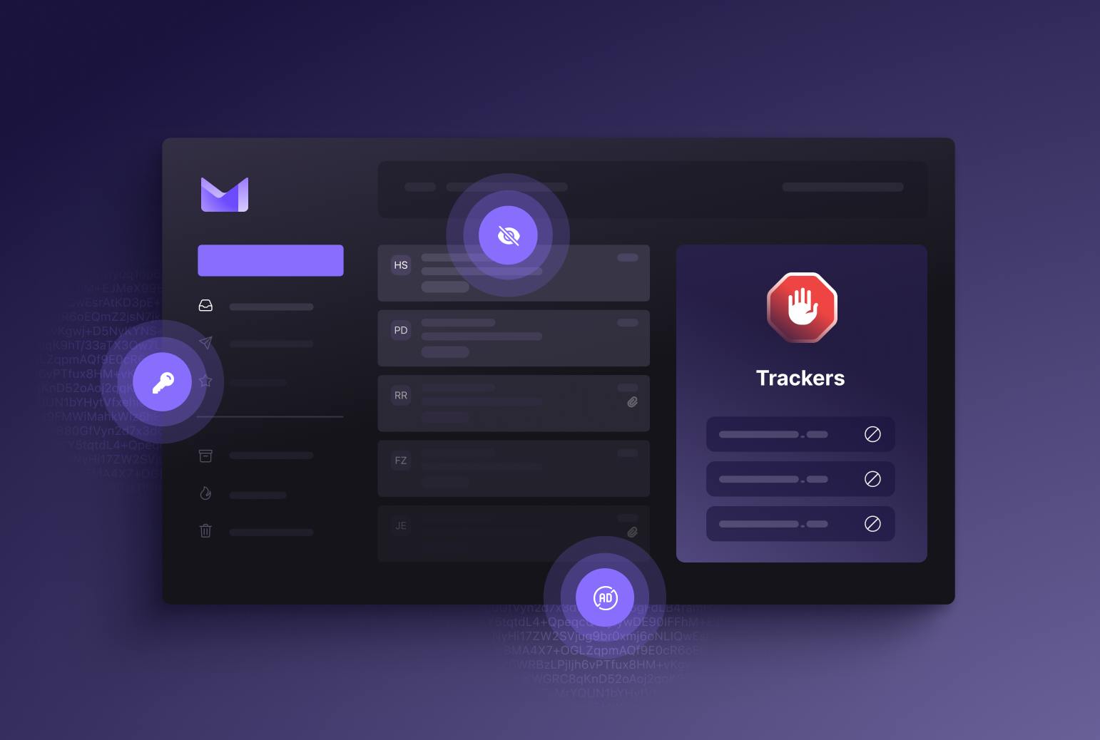 An illustration demonstrating Proton Mail's end-to-end encryption and zero-access encryption.