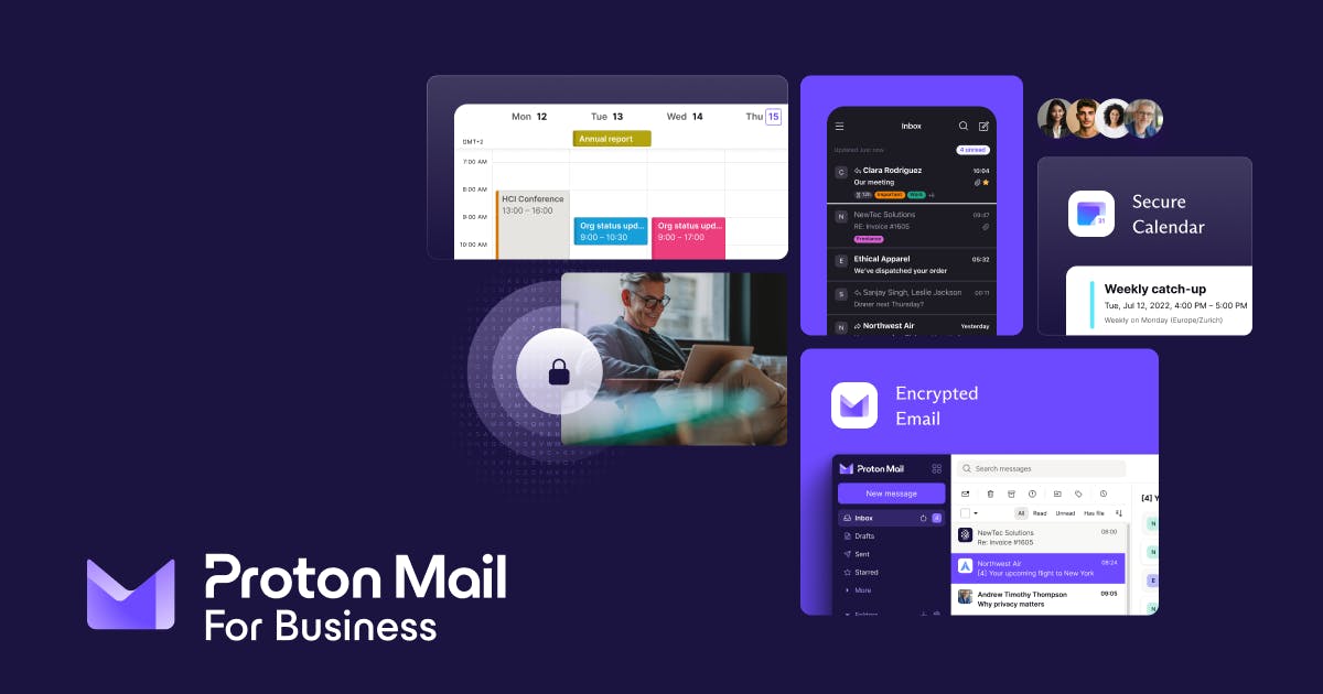 Sichere EMail und KalenderApp für Unternehmen Proton for Business