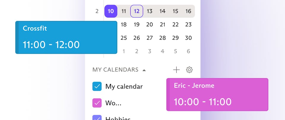 Use separate calendars to track your different schedules