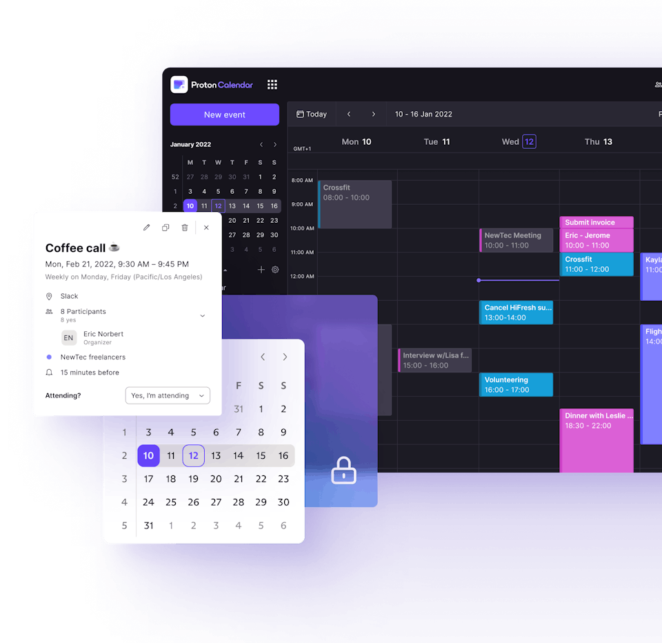 Proton Calendar app