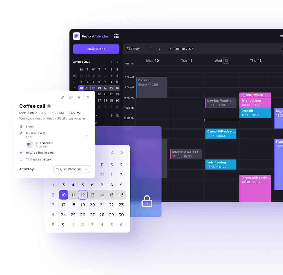 Features of Proton Calendar Proton