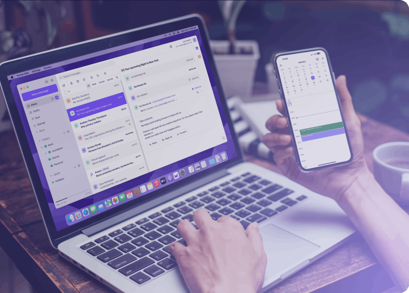ProtonMail & Calendar screenshot