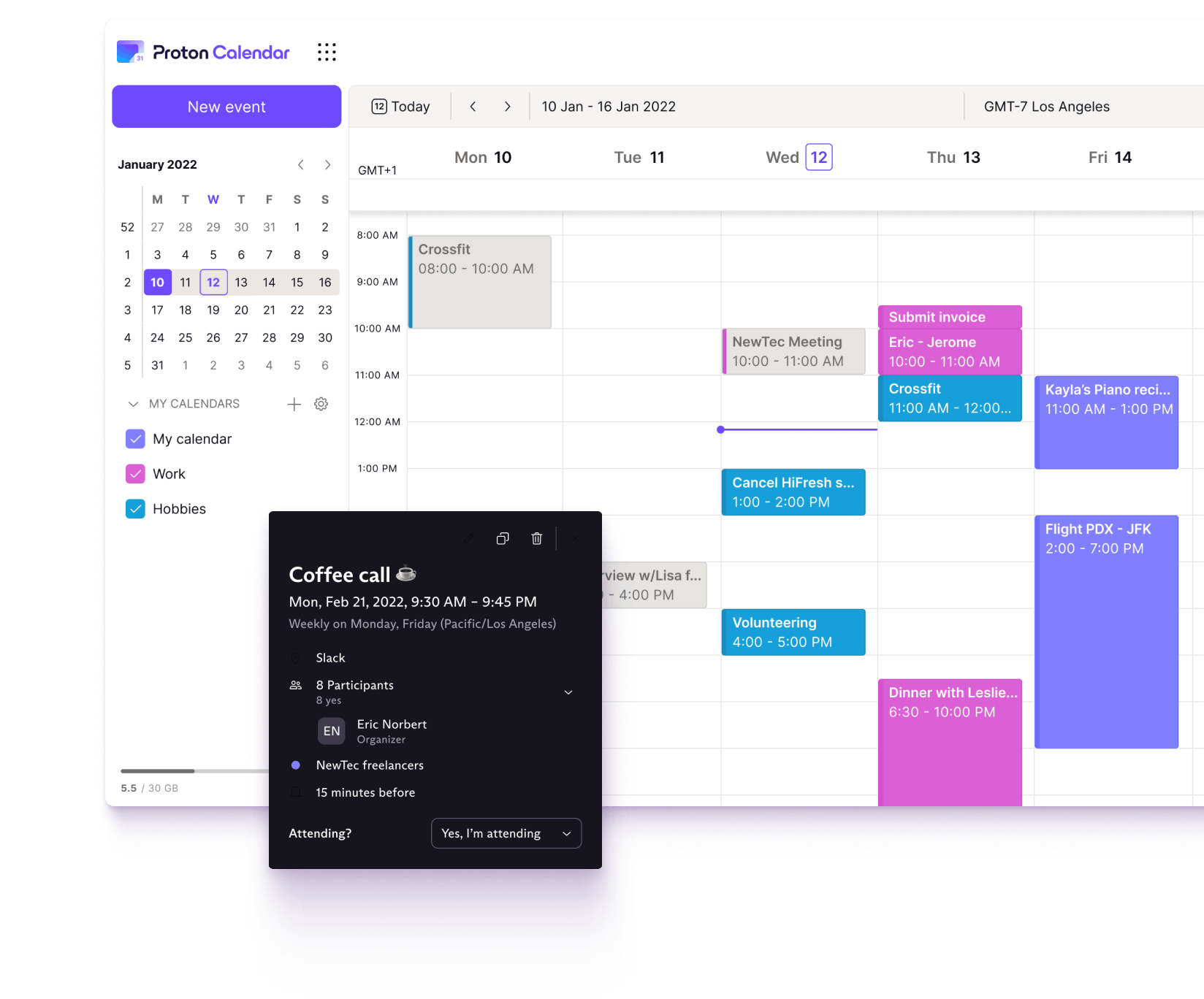 Proton Mail et Proton Calendar utilisent le chiffrement de bout en bout pour sécuriser vos données.