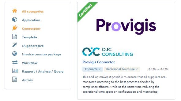 Add-on Provigis certifié IVALUA