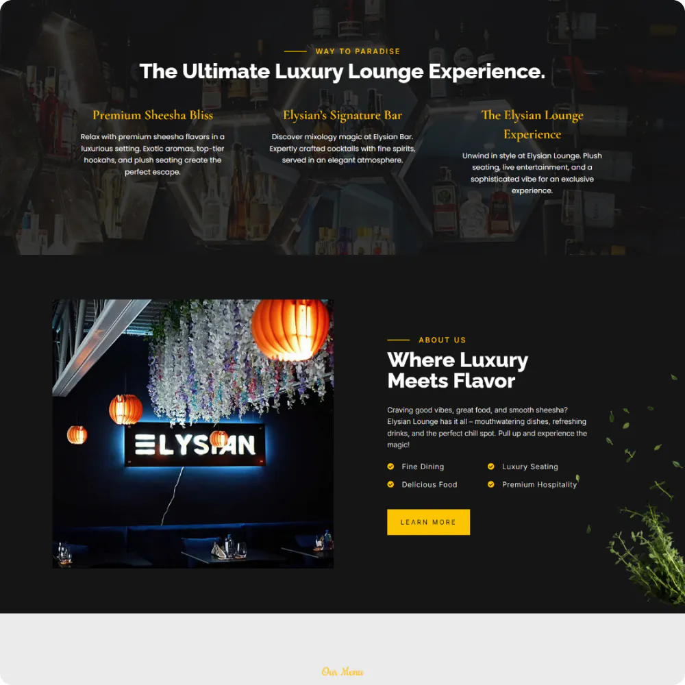 Creating a sophisticated digital presence for a premium lounge screenshot 2