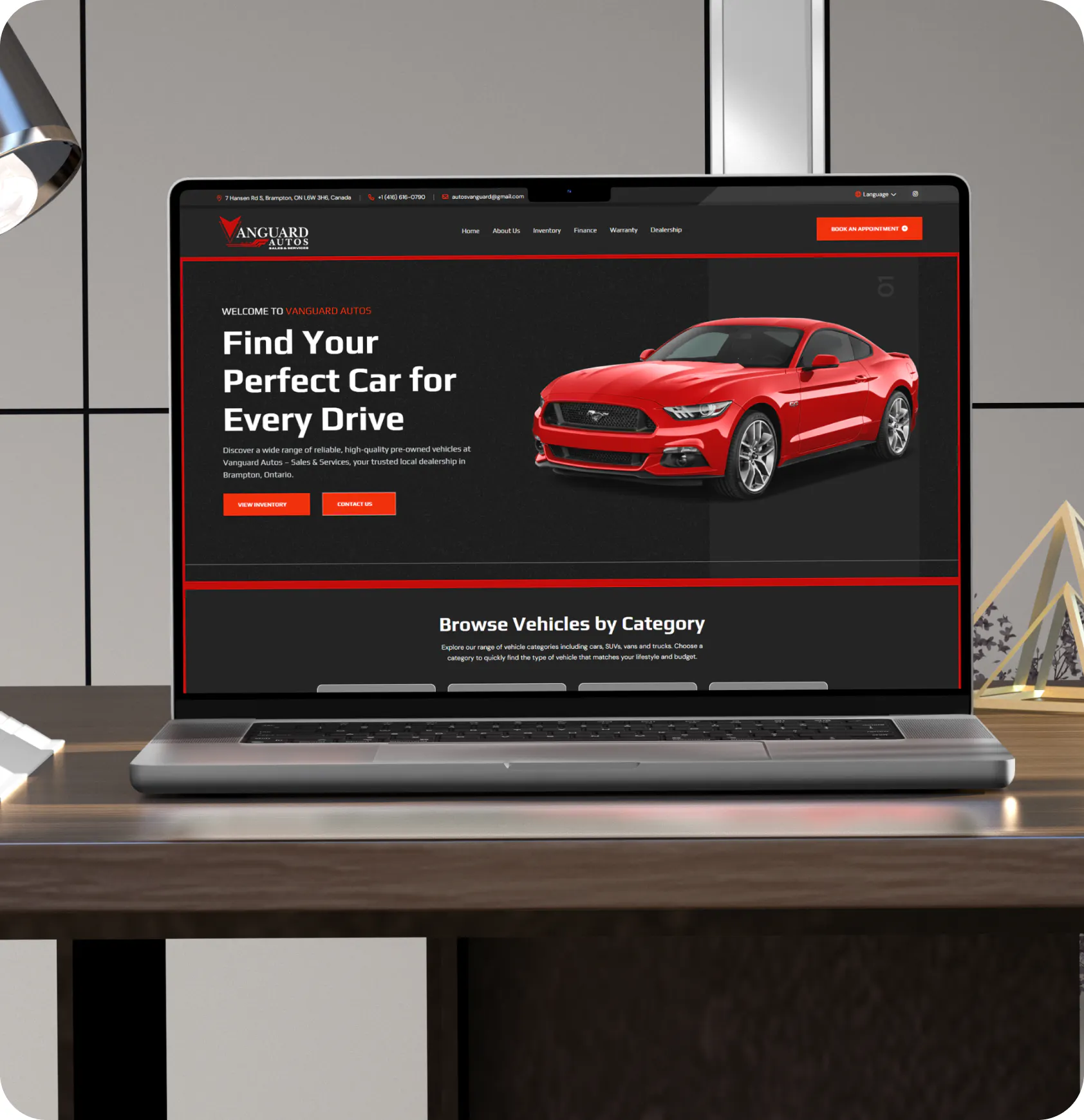 Modern website design layout
