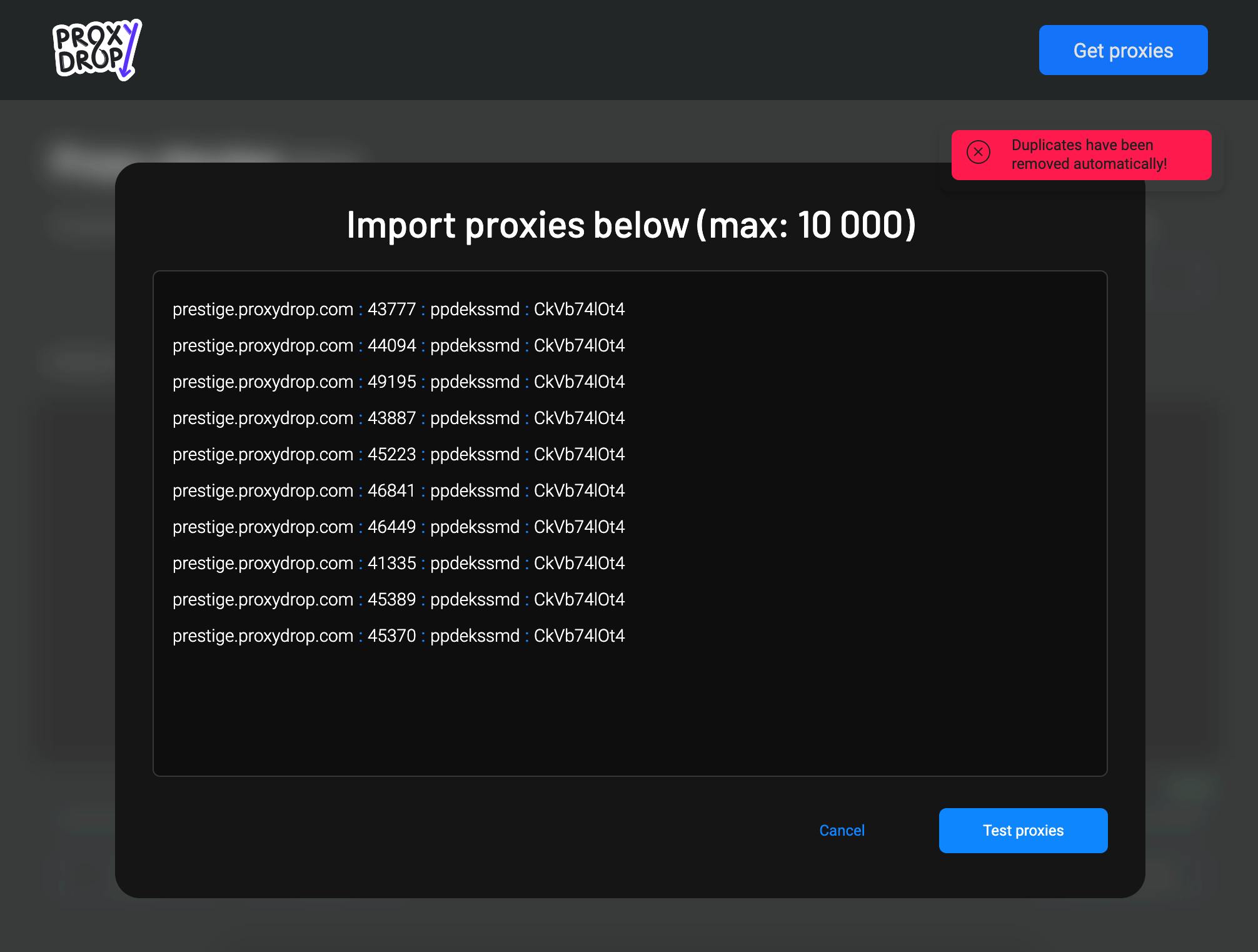 proxy checker removed duplicates