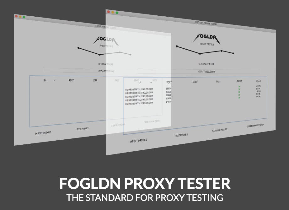 FOGLDN Proxy Tester is a free proxy testing tool and works with all types of proxies