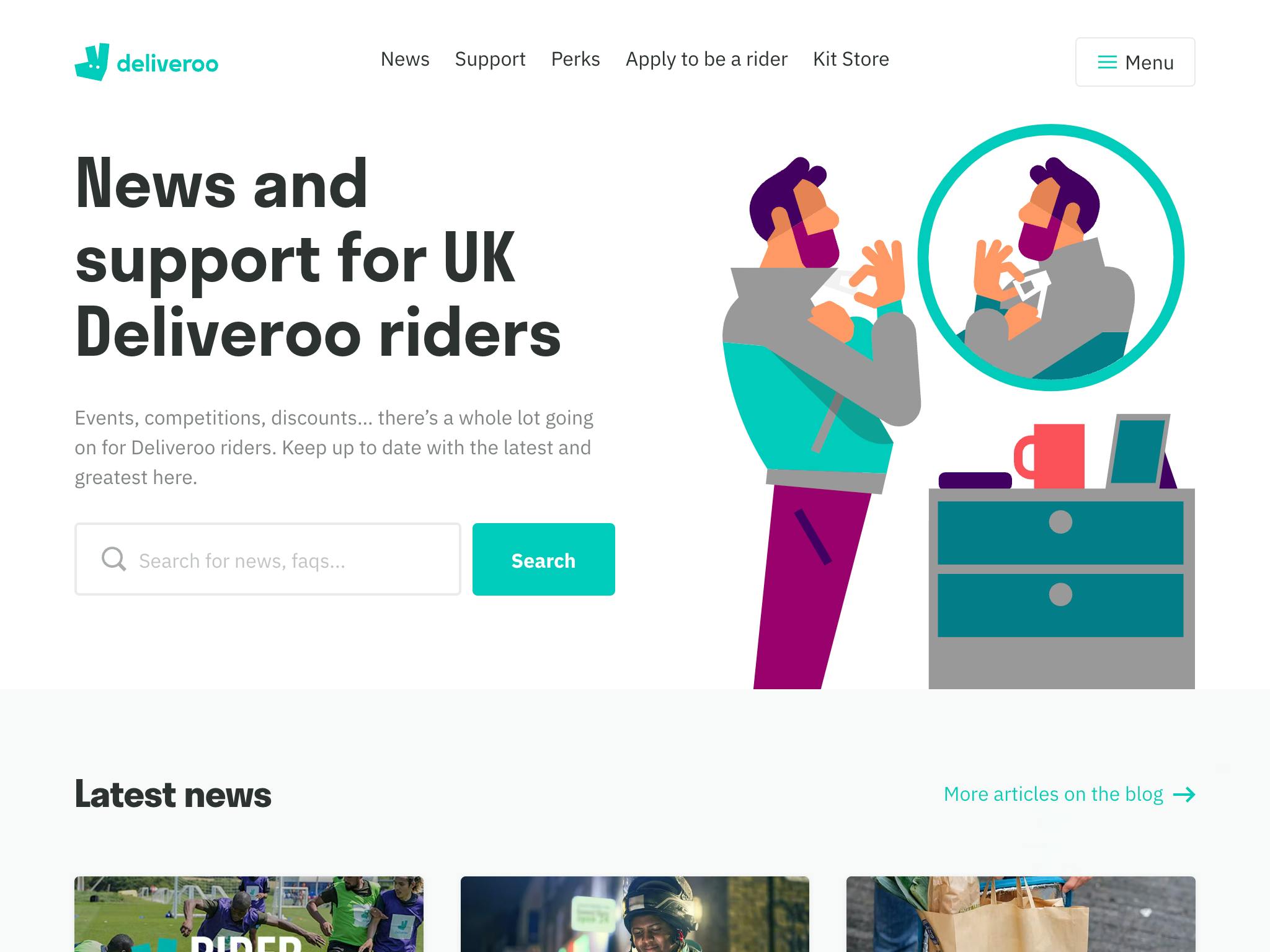 Deliveroo Riders website