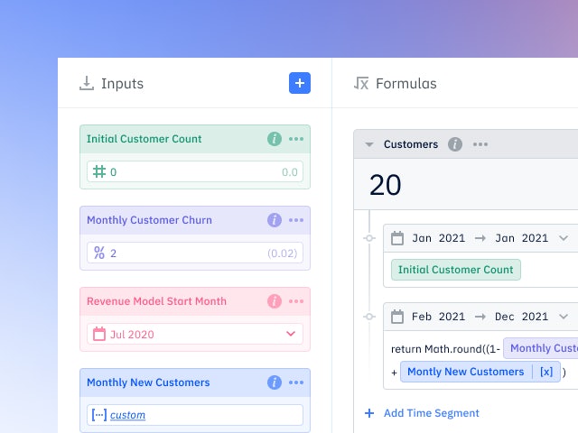 Pry models page showing input variables and formulas