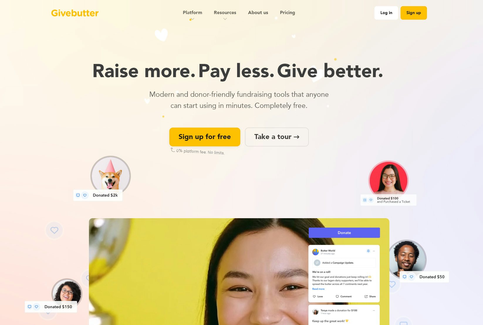 Givebutter's website