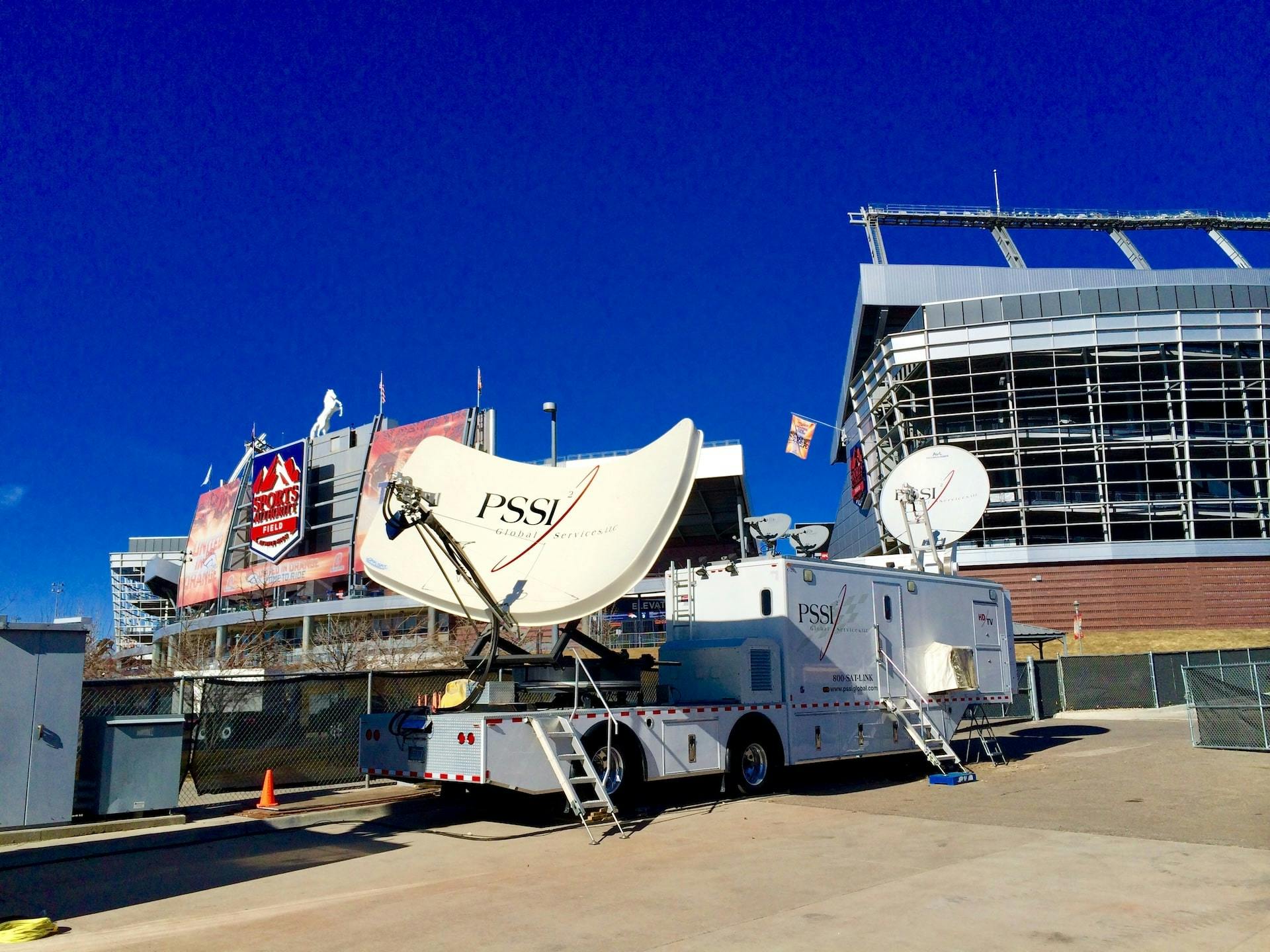 PSSI Satellite Transmission Truck outside Sports Authority Field