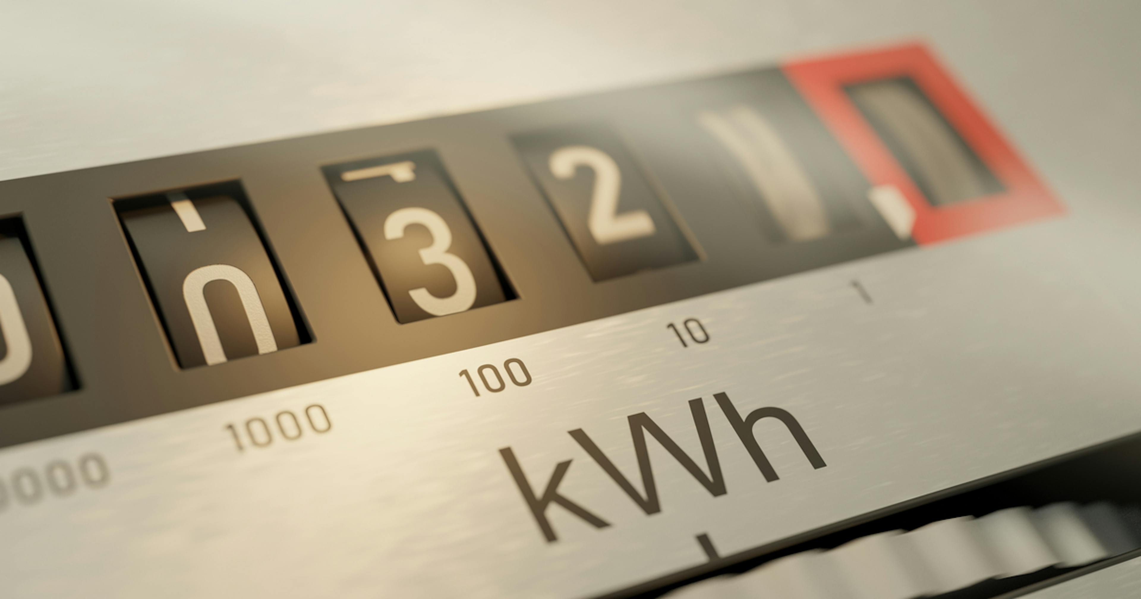 Licznik energii elektrycznej pokazujący zużycie prądu w kilowatogodzinach 
