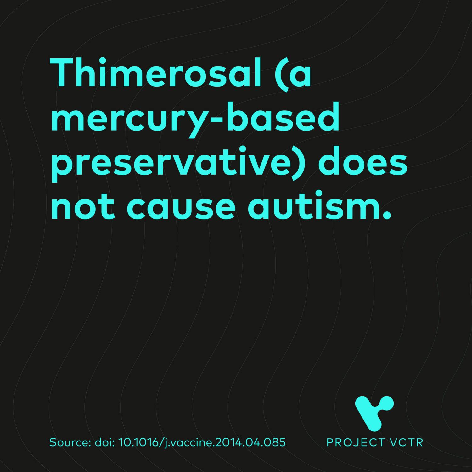 Thimerosal (a mercury-based preservative) does not cause autism.