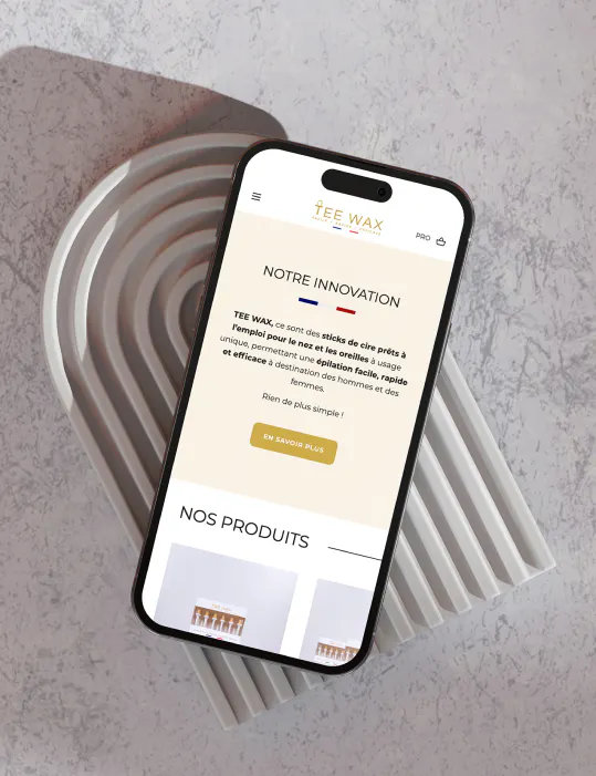 Mise en avant du responsive de TEE WAX réalisé par Publicom basée à Aix en Provence